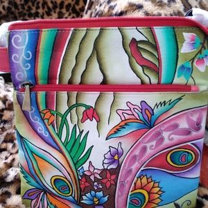 SUKRITI OLIVE  GENUINE LEATHER CROSSBODY BAG